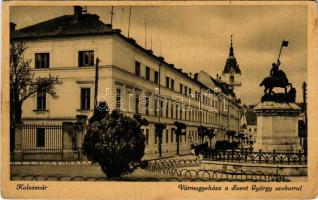 Kolozsvár, Cluj; Vármegyeháza, Szent György szobor / county hall, statue (Rb)