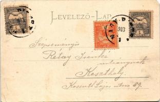 1903 Nagybiccse, Nagybittse, Nagy-Bittse, Bytca; Vár utca, templom. Gansel Lipót kiadása / street, c...