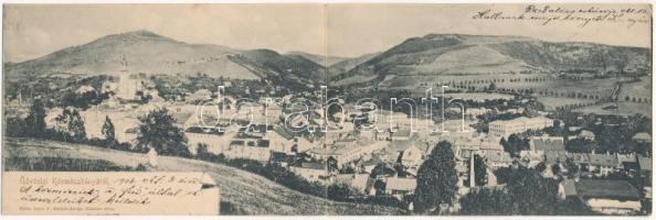 1904 Körmöcbánya, Kremnitz, Kremnica; látkép. Ritter Lipót J. kiadása, 2-részes kihajtható panorámalap / general view. 2-tiled folding panoramacard (fl)