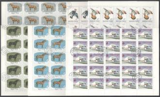 1985 Tsukuba EXPO, Madara és Lótenyésztés kiadásokból 12 db hajtott teljes ív (nem teljes sorok)