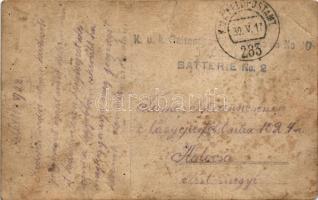 1917 Első világháborús osztrák-magyar katonák, tüzérség / WWI Austro-Hungarian K.u.k. military, arti...