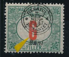 Nagyvárad 1919 Pirosszámú Portó 6f "hurkás kör" lemezhibával, Bodor vizsgálójellel