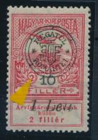 Nagyvárad 1919 Árvíz (I.) 1L/10f "hurkás kör" lemezhibával, Bodor vizsgálójellel