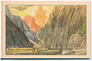 Erdély Örök Egyetlen Miénk! - 16 db régi erdélyi irredenta művészlap egy képeslapfüzetben Gebhardt é...