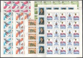 1978-1979 VIT, Vasútfejlődés, Móricz Zsigmond, Téli Olinpia kiadásokból 16 db hajtott teljes ív (nem sorok)