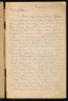 1944-1945 Salgótarján, a háborúba behívott katona feleségének naplója, férjének címzett, levélszerű ...