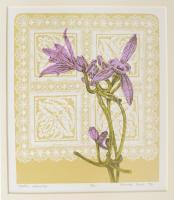 Hernádi Paula (1947-): Vanilla planifolia. Szitanyomat, papír, jelzett, számozott (5/50). 22x19,5 cm. Paszpartuban.