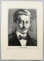 Olvashatatlan jelzéssel: Velinszky László portréja. Rézkarc, papír, jelzett. 39,5×29 cm