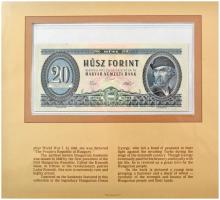 1975. 20Ft "C 277 016302" lefűzhető műanyag berakólapon, angol nyelvű információs lappal T:UNC