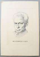 Olvashatatlan jelzéssel: Mesterházi Lajos portréja. Rézkarc, papír, jelzett. 39,5×29 cm