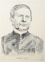 Olvashatatlan jelzéssel: Jedlik Ányos portréja. Rézkarc, papír, jelzett. 39,5×29 cm