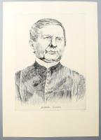 Olvashatatlan jelzéssel: Jedlik Ányos portréja. Rézkarc, papír, jelzett. 39,5×29 cm