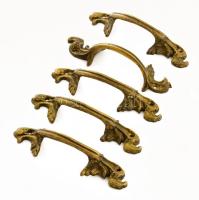 5 darab réz bútorfogantyú, h: 10 cm