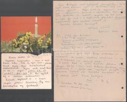 cca 1978 Kálmán Gyula csornai történész 4 db kézzel írt levele és levelezőlapja