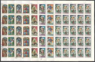 1972-1973 Üvegfestések és Busójárás 16 db hajtott teljes ív (nem teljes sorok)