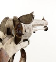 Lefaucheux-rendszerű, hatlövetű forgótáras revolver, cca. XIX. sz. közepe-második fele, jelzett: &qu...