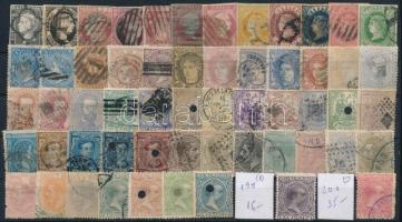 Spanyolország összeállítás régi bélyegekből, stecklapon