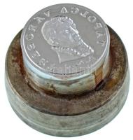 DN "Tapolca Városért" PP emlékérem előlapi verőtő (42,5mm), készült az érem kibocsátásának idején a Pénzverőben (36mm)