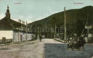 Fenyőháza railway road with bazaar