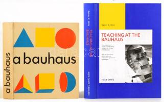 Rainer K. Wick: Teaching at the Bauhaus. With a text by Gabriele Diana Grawe. Ostfildern - Ruit, 2010, Hatje Cantz, 403+1 p. Fekete-fehér képanyaggal illusztrált. Angol nyelven. Kiadói kartonált papírkötés, jó állapotban. + A Bauhaus. Válogatás a mozgalom dokumentumaiból. A dokumentumokat vál., és szerk., a bevezető tanulmányt írta: Mezei Ottó. Bp., 1975, Gondolat. Fekete-fehér fotókkal illusztrált. Kiadói kartonált papírkötés, kopott borítóval.