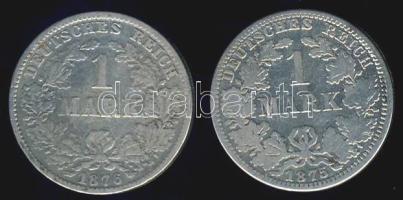 Német Birodalom/Császárság 1875A + 1876C 1M Ag (2x) T:3/3-