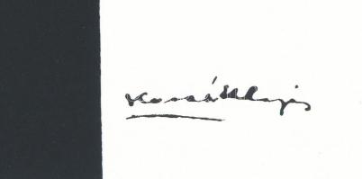 Kassák Lajos (1887-1967): Képarchitektúra (cím nélkül). Szitanyomat, papír. Jelzett a nyomaton. Pest...