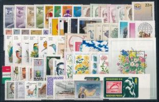 Kis magyar összeállítás sorokkal + 1 blokk és 1 vágott bélyeg a 80-as, 90-es évekből, közepes stecklapon