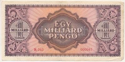 1945. 1.000.000.000P alacsony "R 040 000047" T:F fo.
Adamo P28