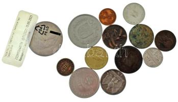 13db-os vegyes magyar és külföldi érmetétel, benne 1947. 5Ft Ag "Kossuth" + Svájc 1981. 5Fr Cu-Ni + Olaszország 1927. 5L Ag T:vegyes