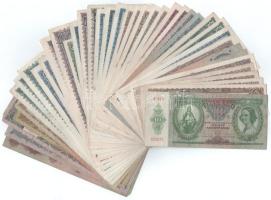 Vegyes 40db-os, többségében inflációs pengő bankjegy tétel T:F közte szép papír