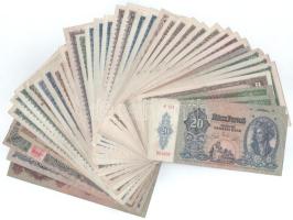 Vegyes 40db-os, többségében inflációs pengő bankjegy tétel T:F közte szép papír