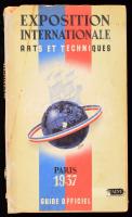 Exposition Internationale Paris 1937. Arts et techniques dans la vie moderne. Le guide officiel. Paris, 1937., Arts Et Techniques Guide Officiel. Az 1937-es párizsi világkiállítás hivatalos útmutatója 212 oldalon, igen nívós, többnyire színes képanyaggal, így a 48 kiállító ország pavilonjainak látványos fotóival. A Györgyi Dénes tervezte magyar pavilon - amely kisebb fotón szerepel - teljes építési költsége 2 millió frank volt, ebből Magyarországnak csaknem 1.3 millió frankot kellett előteremtenie. A világkiállítás 1937. májustól decemberig tartott, a Schmid, Bruneton &amp; Morin cég 1938. április 12-én kezdte el a magyar pavilon lebontását. A magyar kiállítás kormánybiztosa Tormay Géza (az író Tormay Cécile testvére), helyettese Teleki Andor volt. Kiadói papírkötés, gerinc ragasztott, laza fűzés, kopottas állapotban.