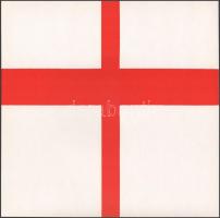 Korniss Dezső (1908-1984): Kereszt, 1981. Szitanyomat, papír, jelzés nélkül. Pesti Műhely kiadásában és nyomásában megjelent mappából. Hátoldalán "Korniss Dezsőnek készítette" felirattal valamint Nádler István (1938-) és Hegyi Lóránd (1954-) művészettörténész, Korniss Dezső monográfusa, a mappa borítóján lévő tanulmány szerzőjének autográf aláírásáival! 30×30 cm