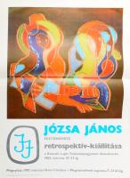 1983 Józsa János (1936-2016) festőművész retrospektív-kiállítása, Debrecen, KLTE díszudvarán, plakát, ofszet, papír, jelzett a plakáton. Hajtásnyommal. 70×50 cm