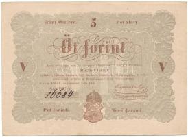 1848. 5Ft barna nyomat "BU:ű, 16684" "Kossuth bankó" T:F szép papír Adamo G109A