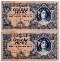 1945. 500P (2x) sorszámkövetők "K 284 027569 - K 284 027570" T:F szép papír Adamo P19
