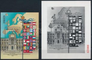 1986 Európai Biztonsági és Együttműködési értekezlet (X.) normál + feketenyomat blokk fekete és piros azonos sorszámmal (60.400)
