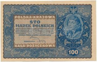 Lengyelország 1919. 100M "IJ H 692265" T:F Poland 1919. 100 Marek "IJ H 692265" C:F Krause 27.