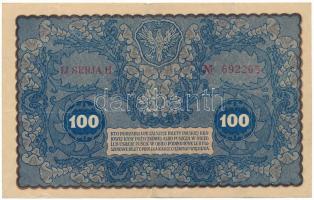 Lengyelország 1919. 100M "IJ H 692265" T:F
Poland 1919. 100 Marek "IJ H 692265"...
