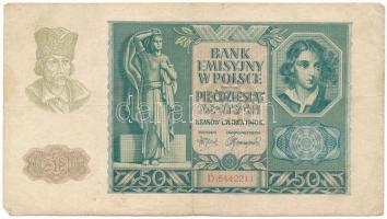Lengyelország / Német megszállás 1940. 50Zl "D 5442211" T:F Poland / German occupation 1940. 50 Zlotych "D 5442211" C:F