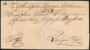 ~1845 Ex offo levél "DIA-/KOVAR" - Fünfkirchen
