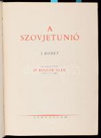 A Szovjetunió. Szerk.: Bolgár Elek. I. kötet. [Unicus, nem jelent meg több kötet.] Nagy népek élete sorozat, I. kötet. Bp., 1946. Athenaeum, 567 + [1] p. + 49 t. (16 színes, 32 kétoldalas) + 1 térkép (színes, kihajtható). Egyetlen kiadás.  A szovjet hadakkal visszatérő Bolgár Elek (1883-1955) népbiztos, moszkovita újságíró, jogász, diplomáciatörténész szerkesztésében megjelent tanulmánykötetet a Szovjetunió földrajzát, néprajzát tárgyalja, első, általános fejezeteiben gazdasági, politikai kitérőkkel. A nagyívű terv nyomán négykötetesre tervezett sorozat egyedül megjelent első kötete alapos szakmunka, földrajzi és néprajzi tanulmányait nem politikai kinevezettek, hanem valódi szakértők írták: Bulla Béla, Ortutay Gyula, Mendöl Tibor, Balassa Iván, Márkus Mihály és Vargyas Lajos. A kötet a meglehetősen sok kultúrából összeálló ország különféle népeinek kultúráját mutatja be a nagyorosztól a kirgizig, az észttől a jakutig, a grúztól az ukránig, a tatártól a vogulig. Az utolsó fejezet a magyar és uráli népek néprajzának motivikus rokonságát elemzi ősmesterségekben, népdalkincsben, díszítő motívumokban. Oldalszámozáson belül számos néprajzi ábrával. Az illusztrációk Csikós-Tóth András munkái.  Aranyozott kiadói félvászon kötésben, kopott borítóval.
