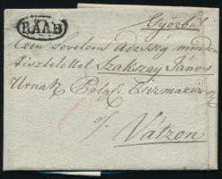 1829 Portrós levél "RAAB" - Vác