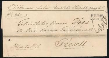 ~1845 Ex offo levél "FIUME" - Pécs