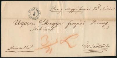 1848 Ex offo levél "BEREGSZÁSZ" - N.Szöllős