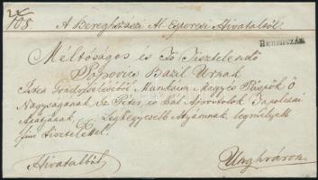 1847 Ex offo levél "BEREGSZÁZ" - Ungvár