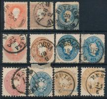 1858-1864 11 db bélyeg közte képbe fogazott 1864 10kr