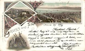 1897 Fiume with Tersatto castle litho (fa)