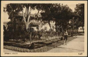 1936 Győr képeslap Győr - Veszprém vasúti bélyegzéssel New Jerseybe