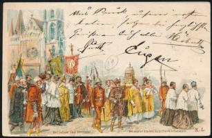 1896 2kr díjjegyes milleniumi képeslap osztrák 2kr bérmentesítéssel "BRUCK A. D. MUR BAHNHOF&qu...